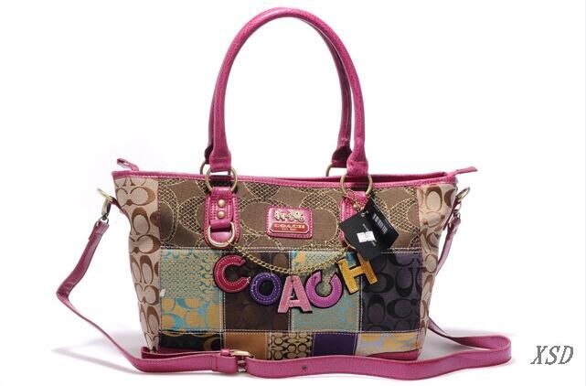 Coach Poppy Cute Logo Large Pink Multi Totes EMV | Women